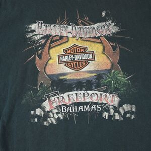 Harley Davidson T-Shirt Mens 2XL XXL Freeport Bahamas HD Tag Faded Black